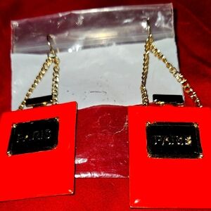 Elegant Red and Gold Earrings